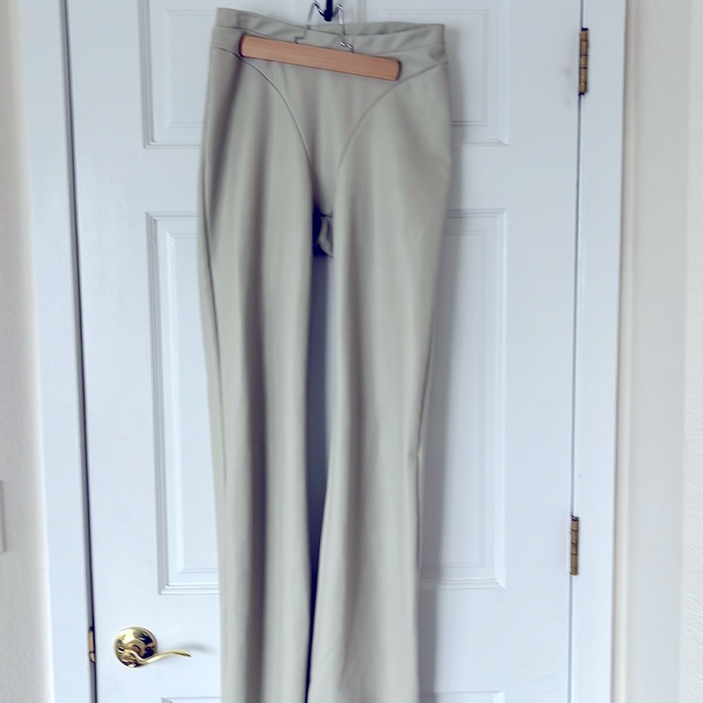 Skims faux leather flare pants